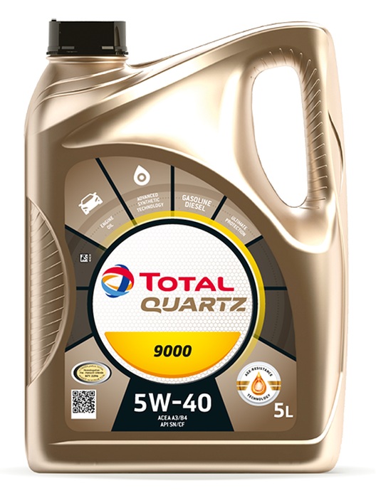 Olej Total Quartz 5W40 5L 9000 A3/B4 / Sn/Cf / 229.5 / 502.00 505.00 / Porsche A40 / Psa B71 2296 / 9.55535-M2