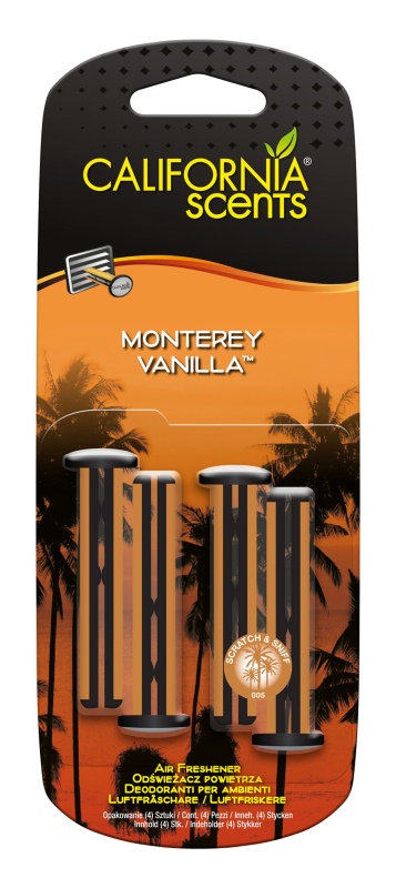 Zapach California Scents Vent Sticks Do Nawiewu - Monterey Vanilia (4Szt.)