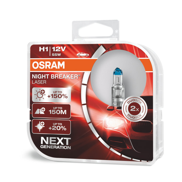 Set becuri H1 Osram Night Breaker Laser Next Generation +150%
