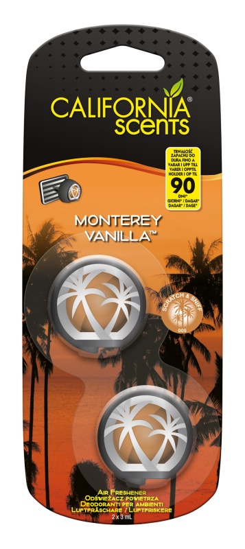 Zapach California Scents Vent Mini Membrana Do Nawiewu - Monterey Vanilla 3Ml