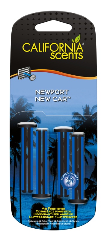 Zapach California Scents Vent Sticks Do Nawiewu - Newport New Car (4Szt.)