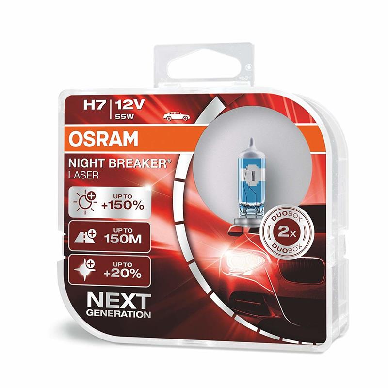 Set becuri H7 Osram Night Breaker Laser Next Generation +150%